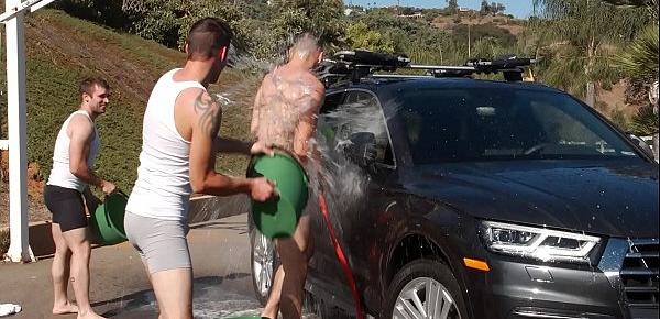  Naked Car Wash Ends In Group Sex Foursome